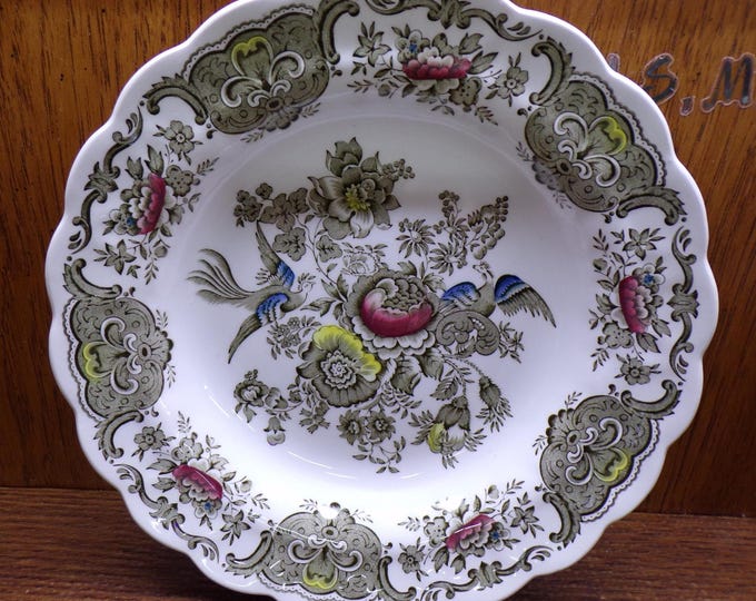2508 Ridgway of Staffordshire Windsor One Multicolor Hand-Engraved 9.75" Rimmed Serving Bowl Made in England - Great Condition