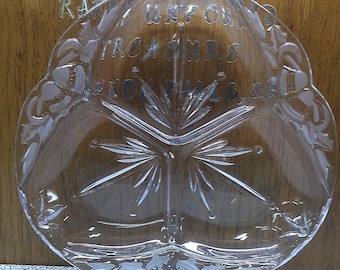 2407 Mikasa Crystal Garden Terrace 3 Part Divided Server Tray 12” Snack Platter