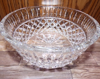 2508 Imperial Crystal Windsor Vintage 7" Hand Cut Lead Crystal Bowl Pineapple Cut - Great Condition