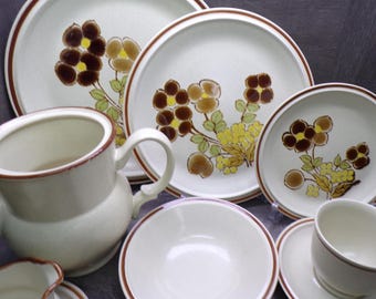 2607 Hearthside Floral Expressions Foliagetime Vintage 1970's Hand-Decorated Stoneware - Choose from List: