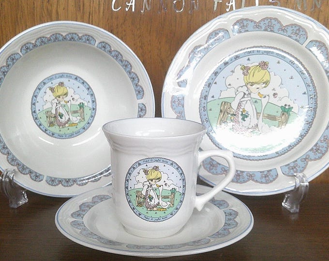 2412 Precious Moments Make a Joyful Noise Goose Girl Vintage 1992 Stoneware Snack, Dessert, Dinnerware - Great Condition Choose from List: