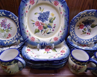 2509 Certified International Flora Vintage Dinnerware Collection by Pamela Gladding - Good Condition 2 Plates have Tiny Chip on Rim- Choose: