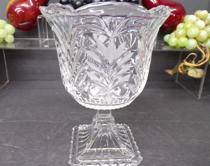 2308 Violetta 24% Lead Crystal 6.75" Tall x 5" Wide Vintage Candy Compote Dish Made in Poland - Good Condition No Chips or Cracks