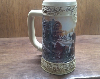 2412 Miller Genuine Draft Ducks Unlimited Vintage Collectors Stein "The Pleasures of Winter" by Terry Redlin - Excellent Condition