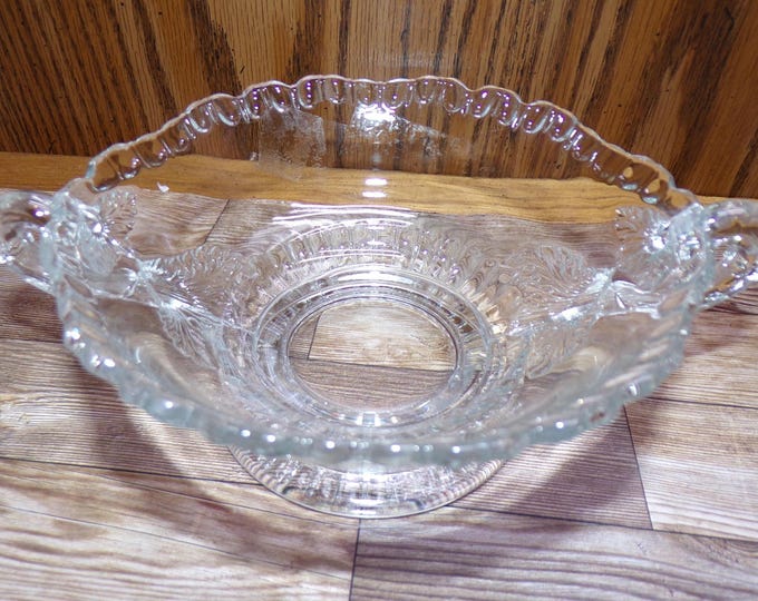 2508 Pair of Cambridge Glass Gadroon Double Handle Footed Clear 5" Vintage Bowls - Great Condition
