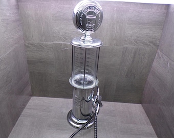 2605 Gorham 19" Vintage Gas Pump Whiskey Decanter Fills Through Pump Hose - Good Condition