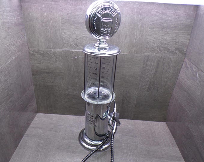 2605 Gorham 19" Vintage Gas Pump Whiskey Decanter Fills Through Pump Hose - Good Condition