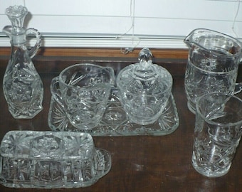 2312 Anchor Hocking Early American Prescut Star of David Vintage Dishes Great Condition Choose from List: