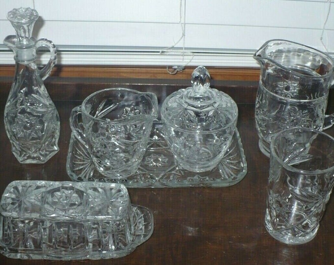 2312 Anchor Hocking Early American Prescut Star of David Vintage Dishes Great Condition Choose from List: