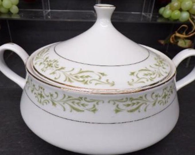 2308 Allegro Green Flower Fine China Made in Japan Great Condition No Chips or Cracks Choose From List: