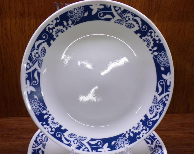 2501 Corelle Vitrelle True Blue 10.25" Dinner Plates Set of 4 - Edges Feel a Little Rough But Front & Back are in Excellent Condition