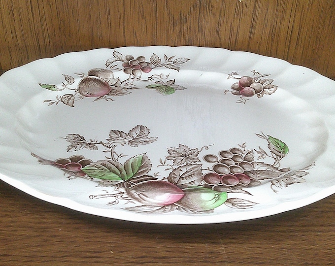 2410 Johnson Bros Harvest Time Vintage 12" Oval Platter Made in England - Good Condition Light Wear