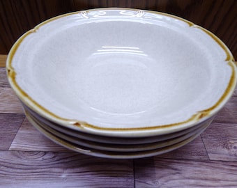 2508 Hearthside Classics Hand-Painted Vintage Stoneware 6" Cereal / Soup Bowls Set of 4 Made in Japan - Great Condition