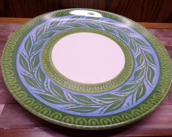 2511 Royal China Caprice Ironstone 1960's Vintage 12" Round Platter Serving Tray Blue Green Floral - Good Condition No Chips