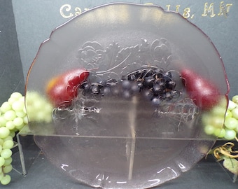 2308 Arcoroc Rosa Pink Rose Beautiful Rosaline Textured Tempered Glass 12.5" Vintage Platter