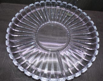 2507 Mikasa Highpoint 12" Vintage 5 Section Fluted Sunburst Pattern Serving Tray Platter