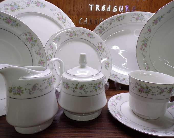 2506 TS Cannes China #8078 Platinum Rim Dinnerware by Sango - Great Condition Choose From List
