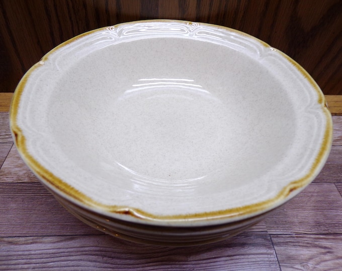 2509 Hearthside Classics Hand-Painted Vintage Stoneware 6.75" Cereal / Soup Bowls Set of 5 Made in Japan - Great Condition
