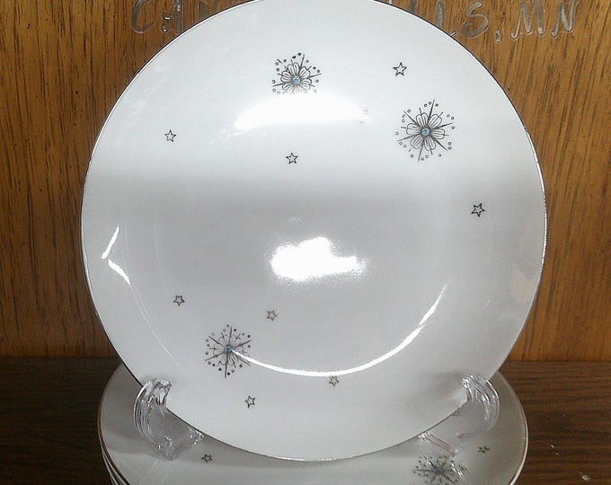 2411 Summit Stardust Fine China 7.75" Salad / Snack Plates Set of 5 Made in Japan - Great Condition