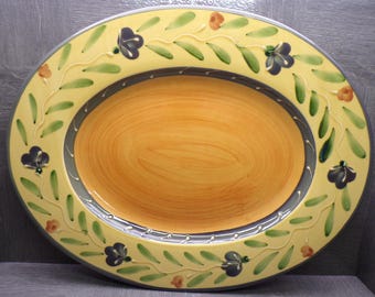 2609 Pier One Montelupo 18" Oval Platter Italy - Great Condition with Light Crazing