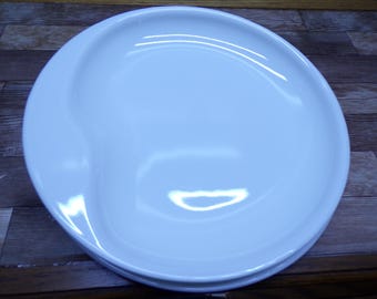 2509 Corelle Winter Frost Pure White Dinnerware 8" Curved Handle Plate Set of 4 - Great Condition