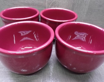 2605 Homer Laughlin 4.5" x 3.5" Deep Stoneware Burgandy Brick Red Chili Soup Bowls Set of 4