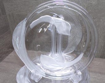 2603 Mikasa Crystal-Clear Studios Fragrance Plateau 1991 Vintage 7" Clear / Frosted Snack Plates Set of 4 - Good Condition Light Scratches