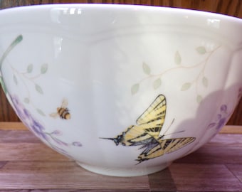 2511 Lenox Butterfly Meadow by Louise Le Luyre Ultra Fine Porcelain 7" Round Bowl 4" Deep - Great Condition