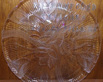 2504 Arcoroc Cantebury Crocus Textured Tempered Glass 13" Platter Made in France - Great Condition