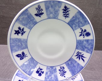 2609 Churchill Staffordshire 5.5" Blue Vintage Saucer Set of 4 England