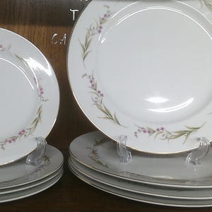 2412 Prestige Vintage Fine China Purple & Green Floral w/Gold Rim Dinnerware Made in Japan - Good Condition Choose from List: