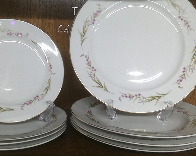 2412 Prestige Vintage Fine China Purple & Green Floral w/Gold Rim Dinnerware Made in Japan - Good Condition Choose from List: