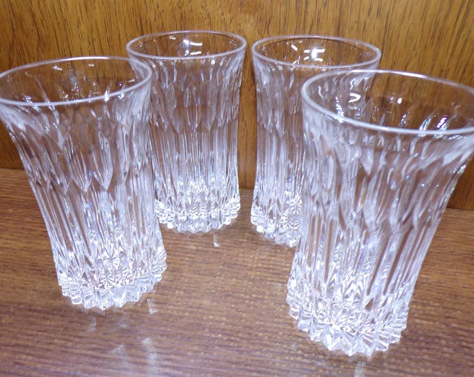 2505 Fostoria Monarch Vintage Highball Tumblers 12 oz Lead Crystal 5.5" Set of 4 - Great Condition