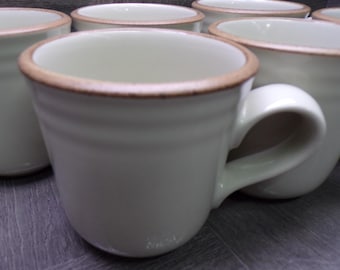 2606 Noritake Stoneware #8474 Madera Ivory 10 oz Mugs Set of 6