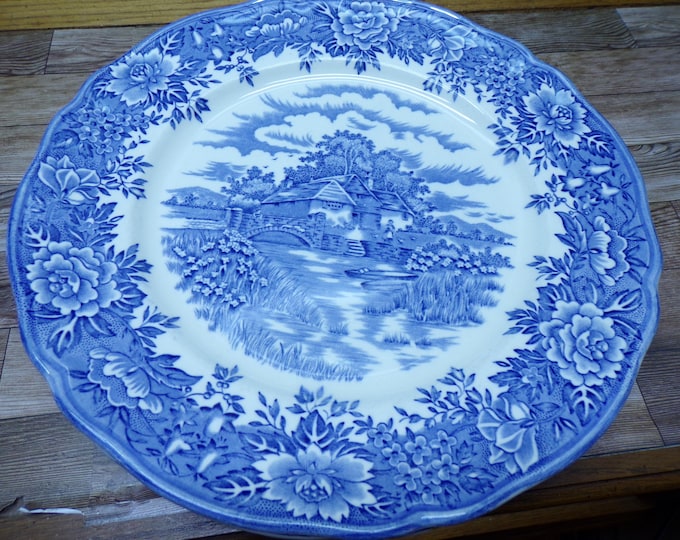 2509 English Village Hand Engraved Ironstone 10" Dinner Plates Set of 4 by Salem China Co. Olde Staffordshire Salem England- Great Condition