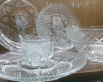 2411 Cristal D'Arques Paris Arcoroc Luminarc Vintage Tempered Clear Glass Dinnerware Made in France - Great Condition Choose from List: