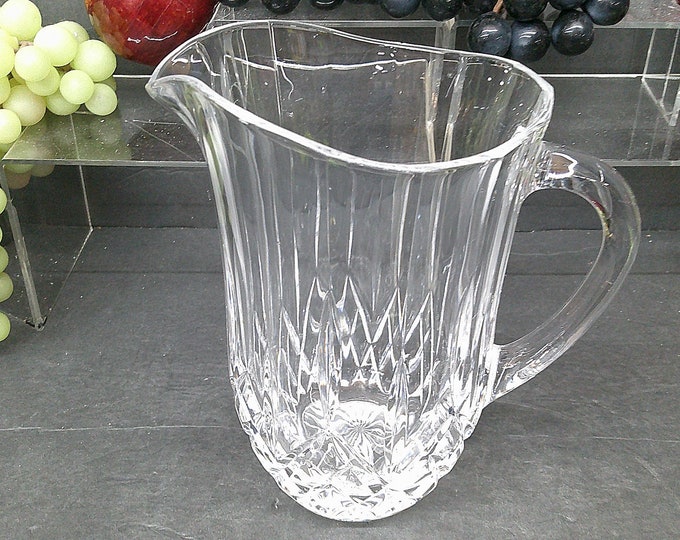 2402 Paneled 24% Lead Crystal 7" Tall x 5" Wide Vintage Pitcher - Good Condition No Chips or Cracks