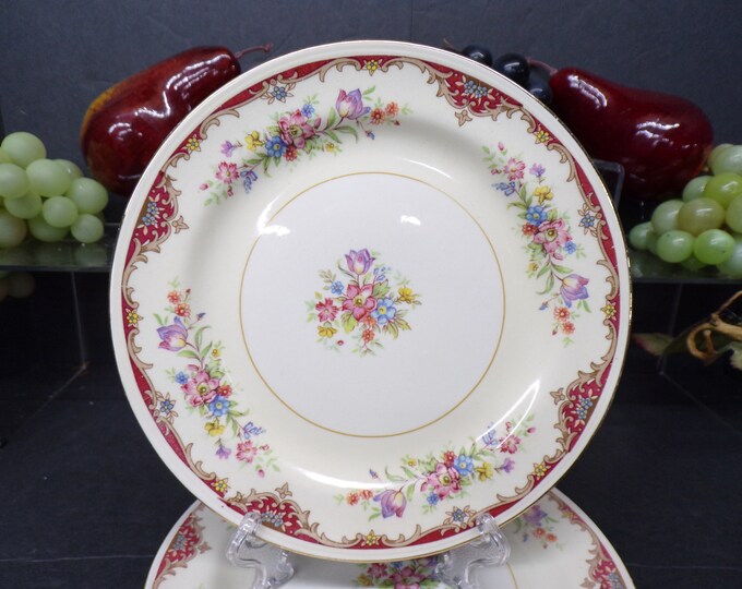 2306 Homer Laughlin Georgian Nautilus E43N5 Vintage Eggshell 6" Bread Plates Set of 6- Good Condition Light Scratches No Chips or Cracks