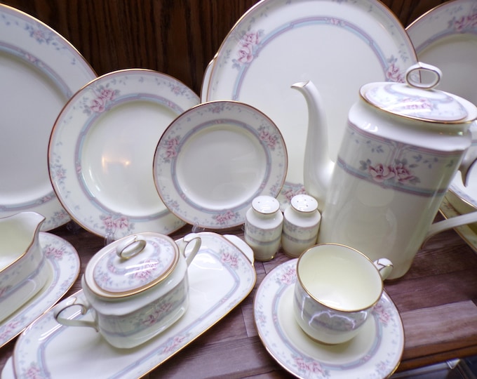 2508 Noritake Magnificence #9736 Beautiful Bone China Made in Japan Pink, Purple, Blue Floral w/ Gold Rim- Excellent Cond. Choose From List:
