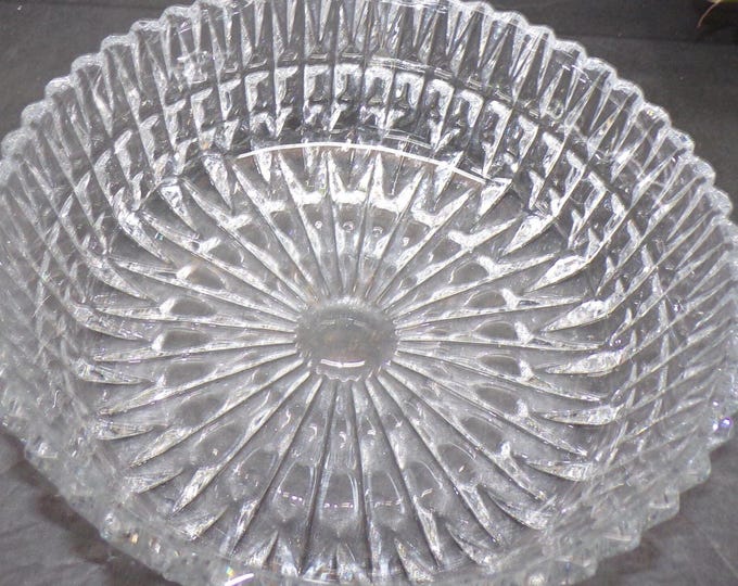 2306 Lead Crystal Vintage 9.5" Centerpiece Serving Bowl - Beautiful Hand-Cut Pattern Made in Germany - Good Condition No Defects