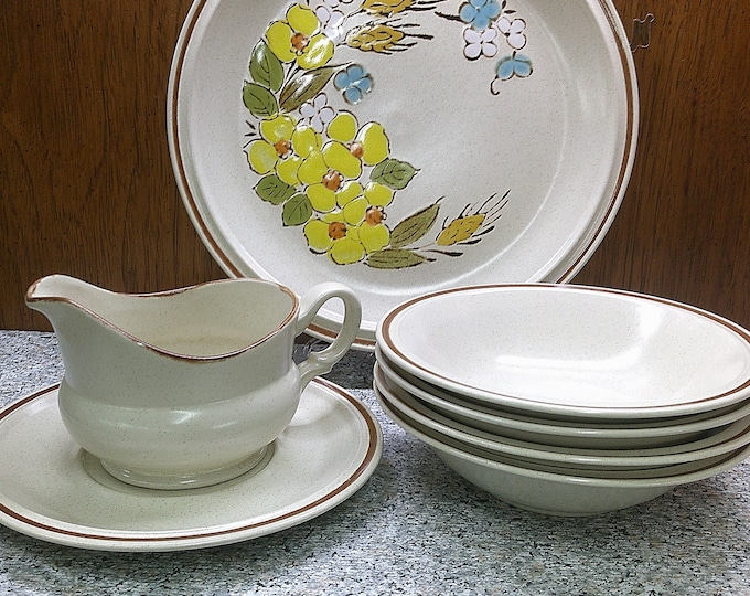 2406 Hearthside Floral Expressions Vintage Hand-Decorated Stoneware Made in Japan- Excellent New Condition Choose from List: