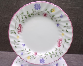 2606 Johnson Brothers Summer Chintz Floral Swirl 1985 Vintage 6.25" Dessert / Bread Plates Set of 4