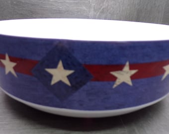 2609 Sakura Vintage 1998 Brandon House Spirit of the Flag 9" Serving Bowl by Warren Kimble