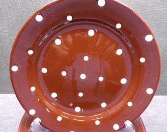 2608 Temptations by Tara Chocolate Polka Dot 8" Salad / Snack Plates Set of 4