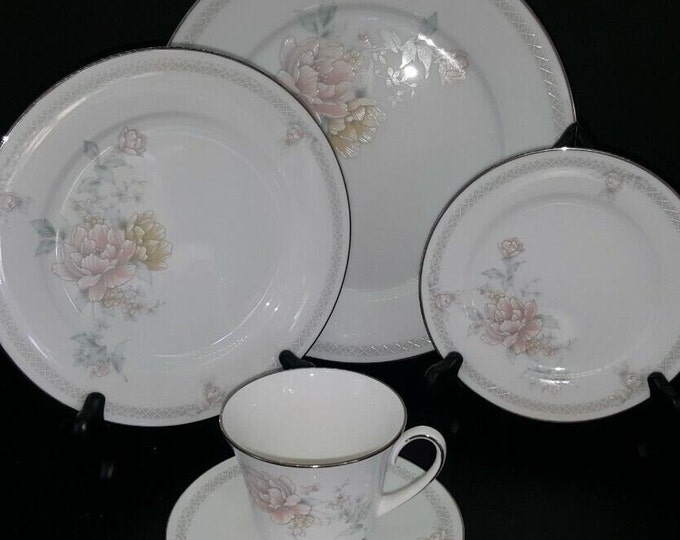 2311 Noritake Legendary Easthampton #3491 Vintage China Platinum Rim Beautiful Pastel Floral Pattern- Excellent Condition Choose from List: