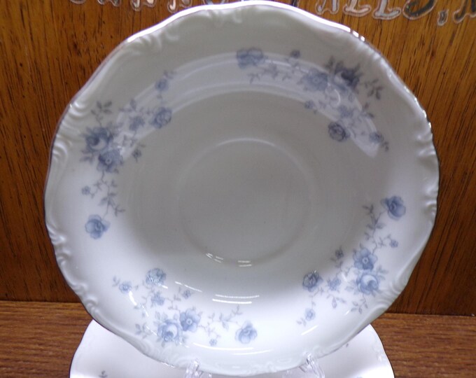 2506 Johann Haviland Fine China Blue Garland Vintage 6" Saucer Bowls Set of 5 Bavaria Germany - Great Condition