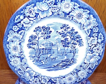 2506 Staffordshire Ironstone Liberty Blue Monticello 6" Bread Plates Set of 4