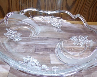 2508 Mikasa Waltherglass Crystal Vigneta Vintage 13" Round Centerpiece Serving Bowl Platter