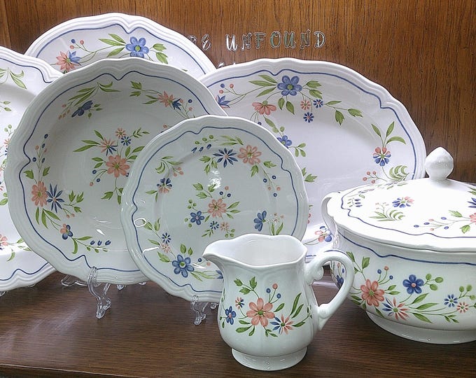 2410 Country French Ironstone #4453 Beautiful Floral Pattern Dinnerware Made in Japan - Good Cond Some Light Scratches - Choose from List: