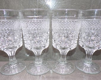 2605 Anchor Hocking Wexford Footed 10 oz. Wine Water Glass Set of 4